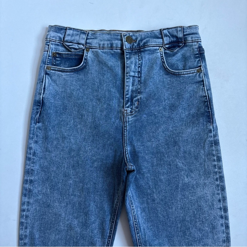 FRAME Esther The Snapped Cropped High-Rise Blue Ankle Denim Leggings Size 28 - Picture 5 of 16